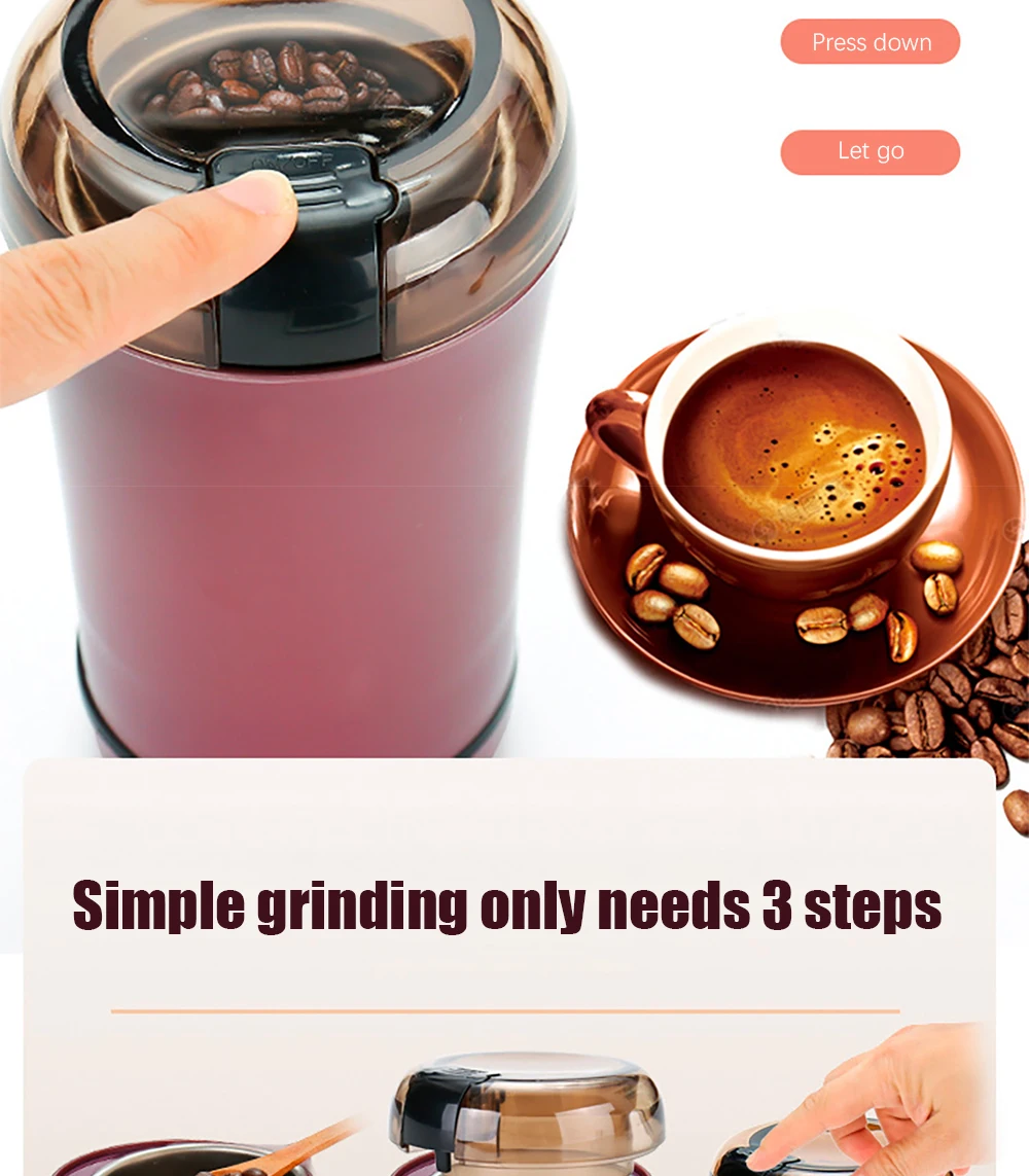 Stainless Portable Electric Coffee Bean Grinder Machine