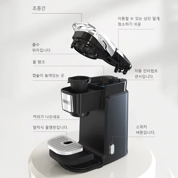 HiBREW Coffee Filter Coffee Machine Brewer for K-Cup Capsule & Ground Coffee - Image 6