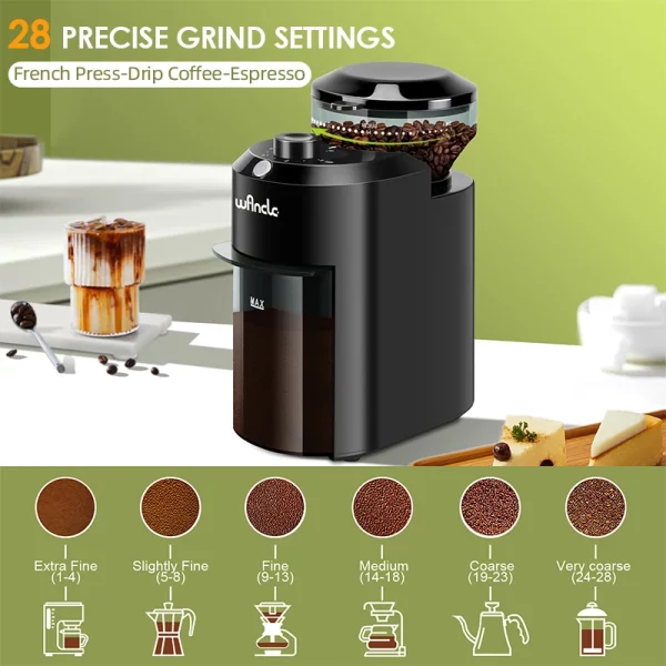 Wancle Electric Adjustable Coffee Bean Grinder - Image 2