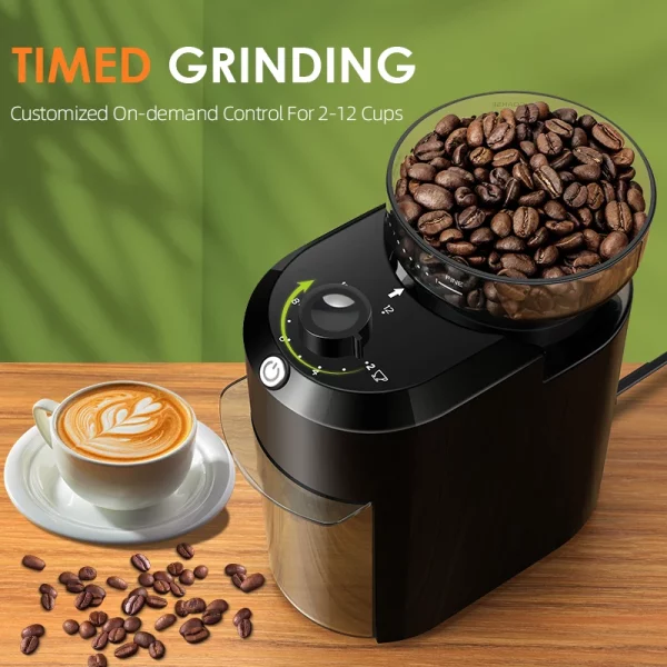 Wancle Electric Adjustable Coffee Bean Grinder - Image 4