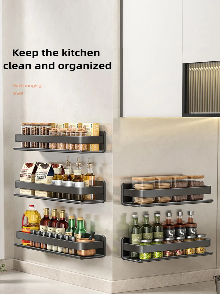 Removable Wall Mounted Kitchen Shelves Organizer