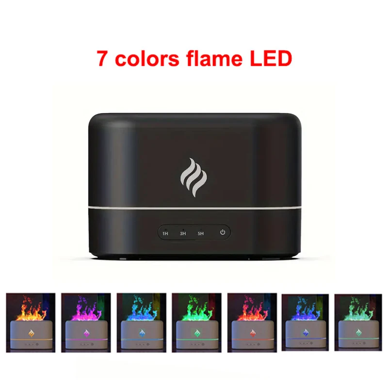 7 Colors Portable Cool Mist LED Flame Air Humidifier and Diffuser