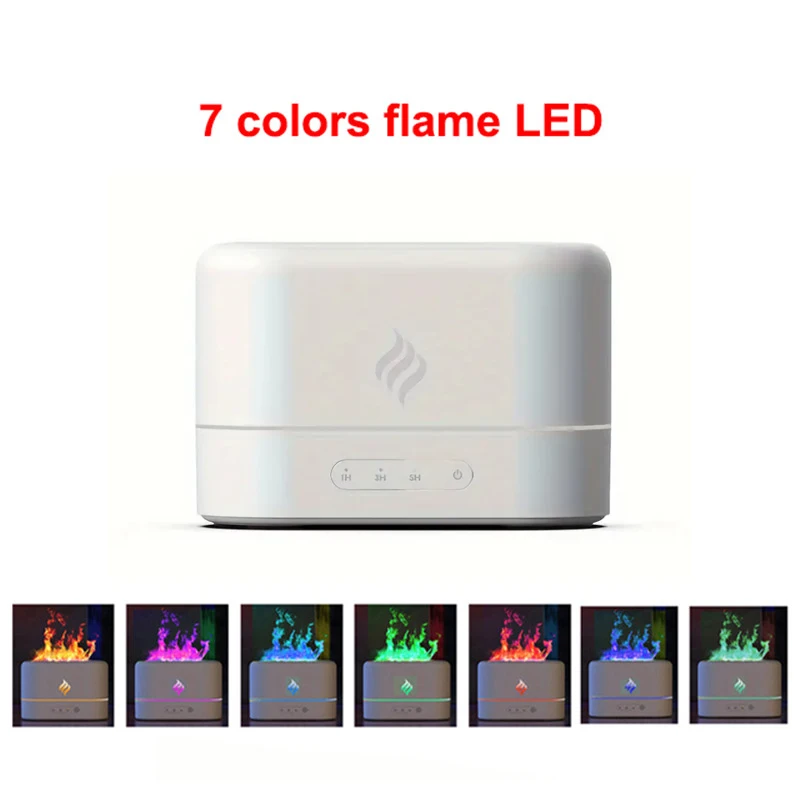 7 Colors Portable Cool Mist LED Flame Air Humidifier and Diffuser