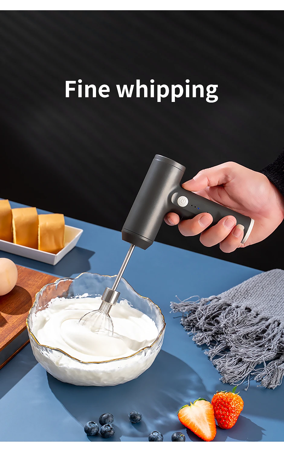 Wireless Portable Electric Food Baking Mixer