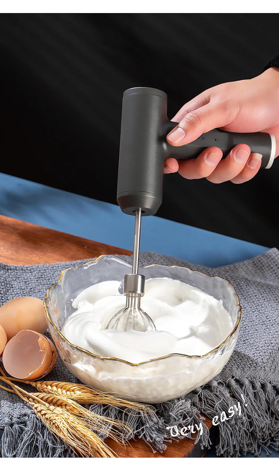 Wireless Portable Electric Food Baking Mixer