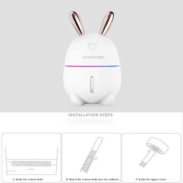 Cute Rabbit Design Mini Air Humidifier & Aroma Essential Oil Diffuser - Image 3