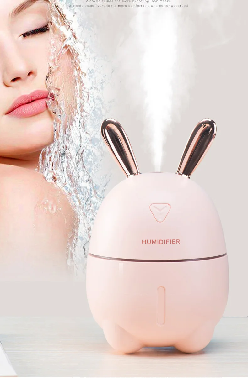 Cute Rabbit Design Mini Air Humidifier & Aroma Essential Oil Diffuser