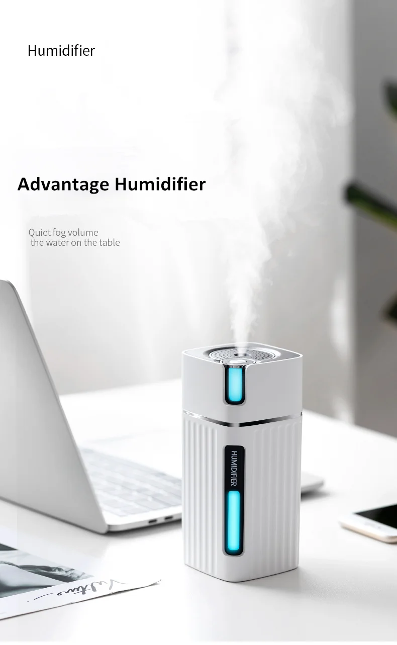 Air Humidifier Ultrasonic Smart Cool Mist Aroma Diffuser  With Color LED Light