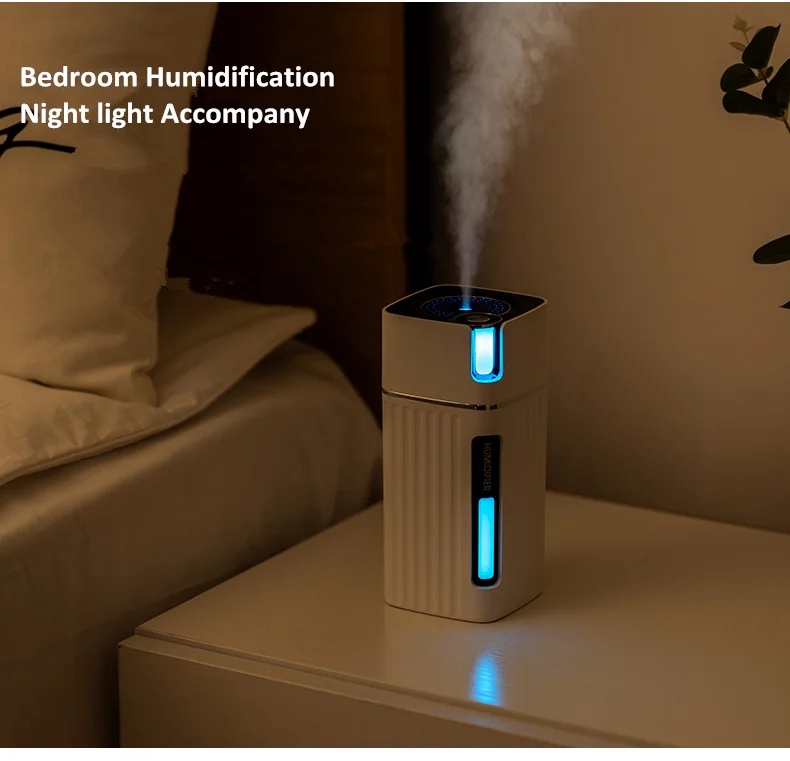 Air Humidifier Ultrasonic Smart Cool Mist Aroma Diffuser  With Color LED Light