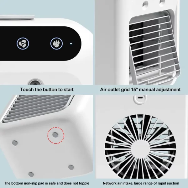 Portable Desktop  2 Gear Air Conditioner Cooler & Humidifier - Image 4