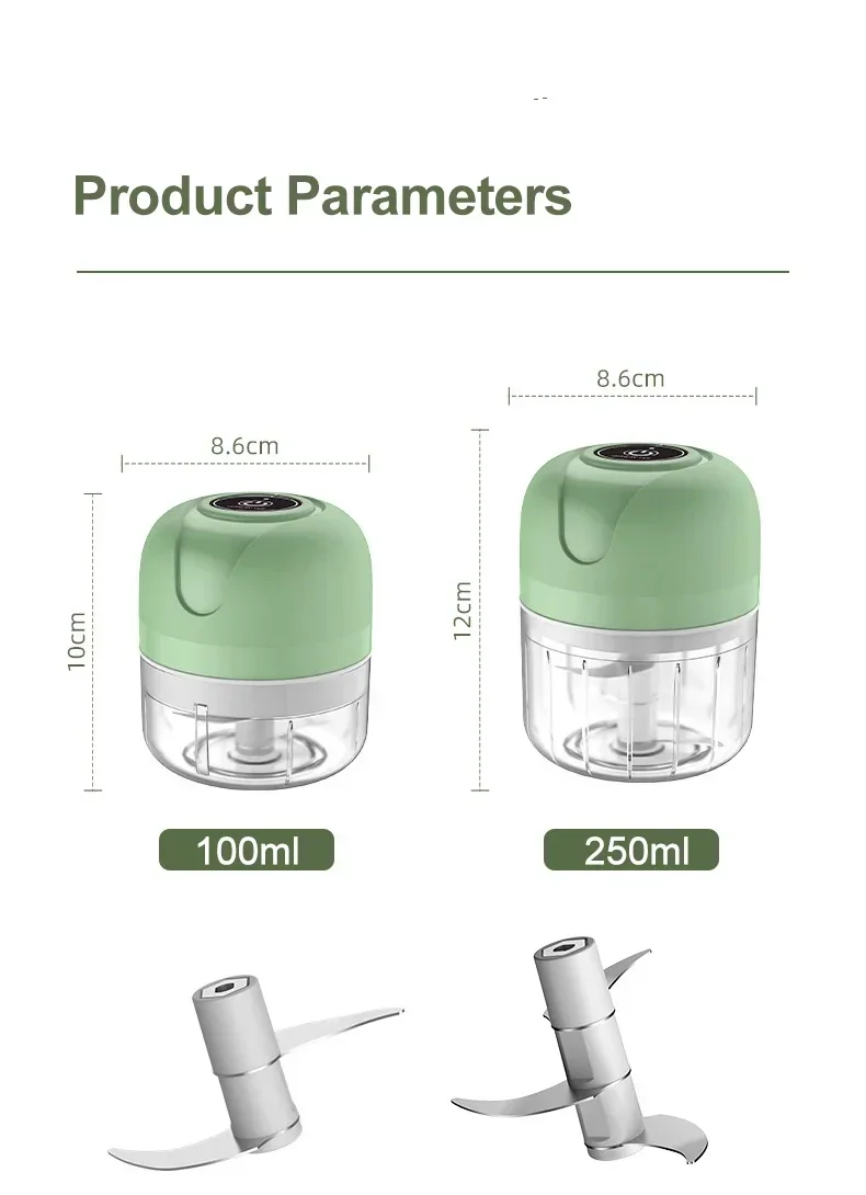 Mini Electric Garlic Chopper USB - Meat Grinder