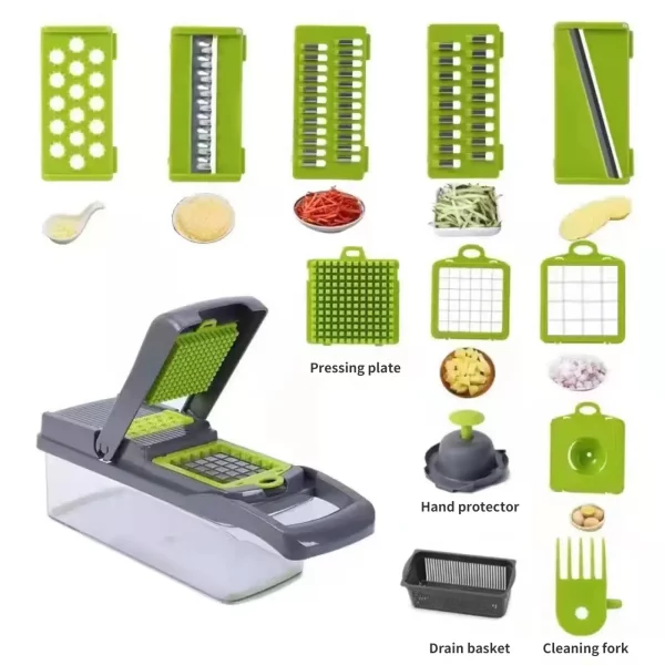 12 in 1 Multifunctional Vegetable Chopper With Basket - Image 2