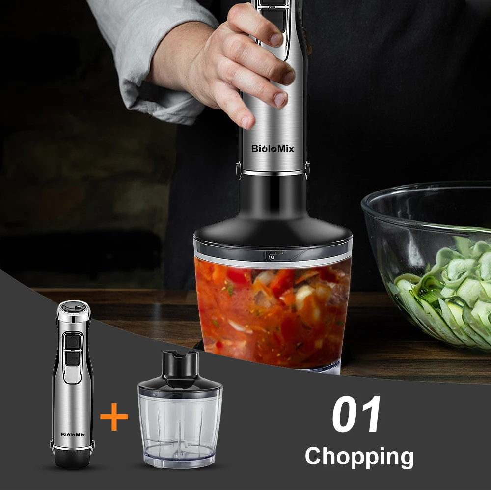 4 in 1 High Power Hand Stick Blender Mixer With Smoothie Cup & Chopper