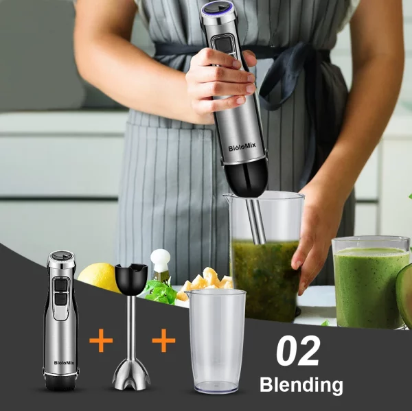 4 in 1 High Power Hand Stick Blender Mixer With Smoothie Cup & Chopper - Image 5