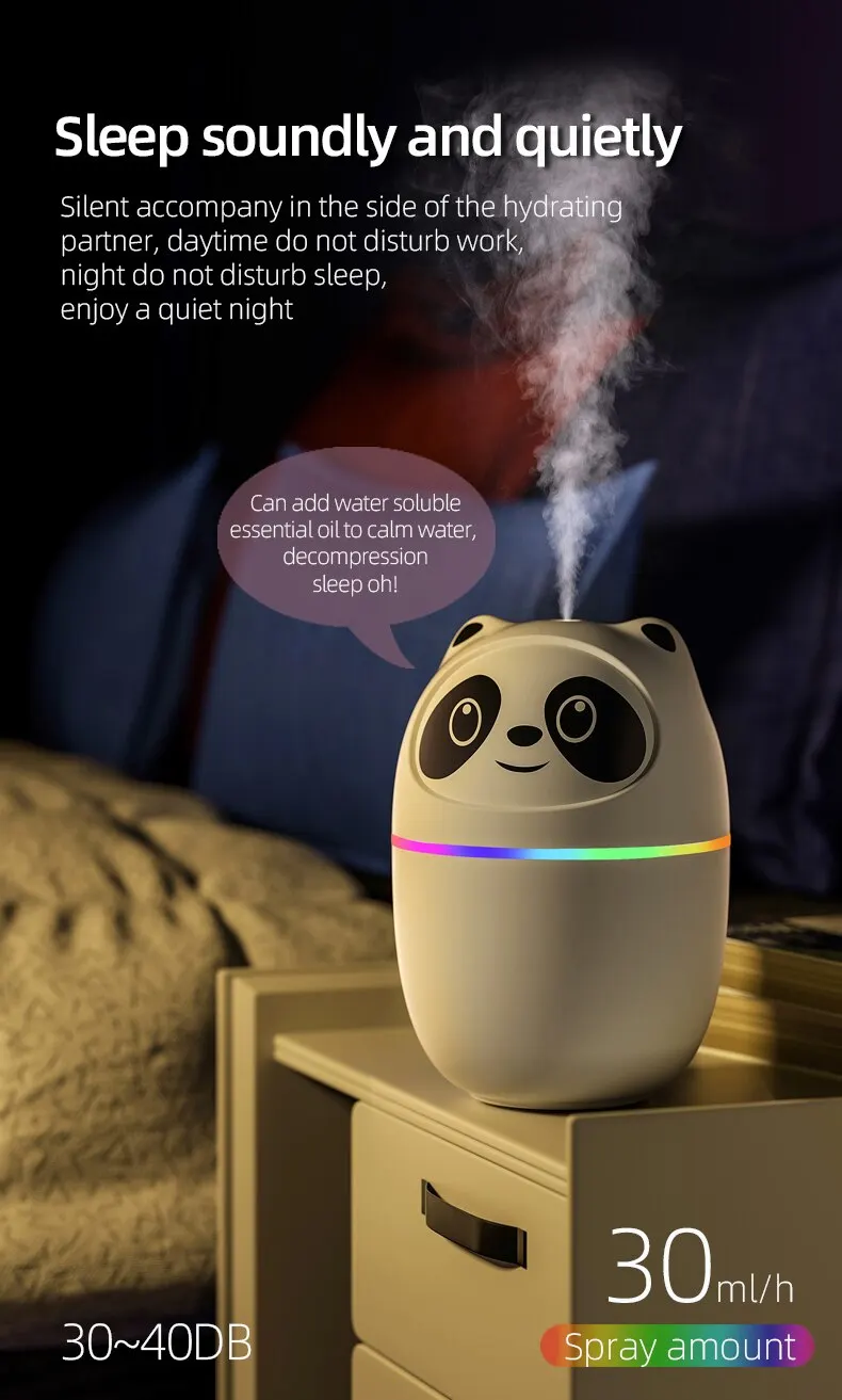 Cute Kitten and Bear Air Humidifier Home Essential Oil Diffuser