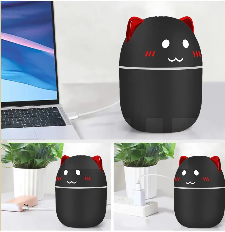 Cute Kitten and Bear Air Humidifier Home Essential Oil Diffuser