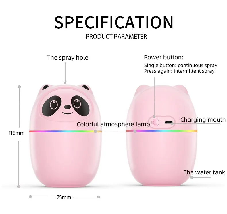 Cute Kitten and Bear Air Humidifier Home Essential Oil Diffuser