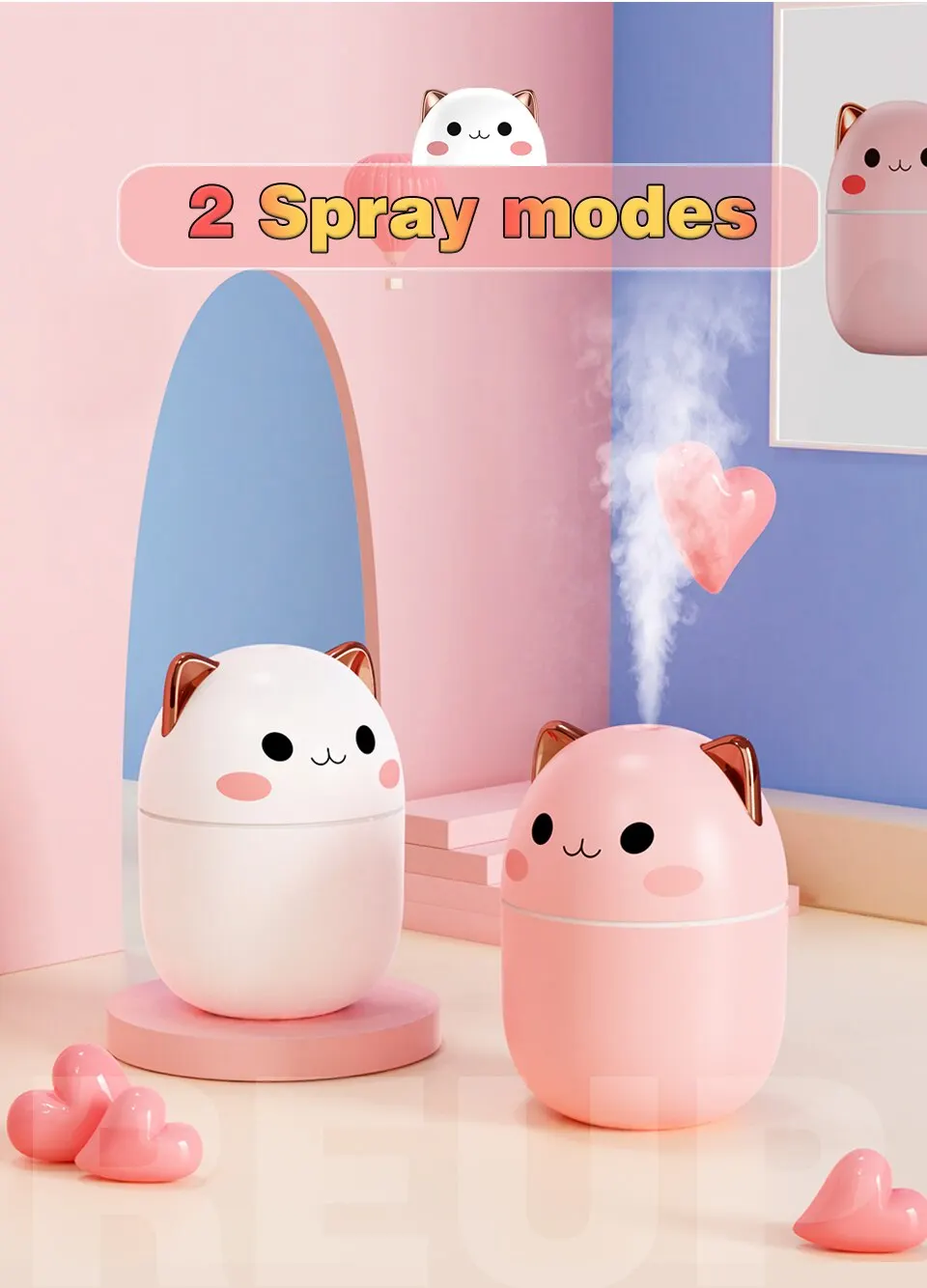 Cute Kitten and Bear Air Humidifier Home Essential Oil Diffuser