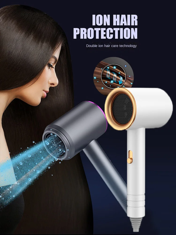 T Type Hair Dryer High-Speed Electric Turbine Airflow Hot Cold Wind Hair Dryer